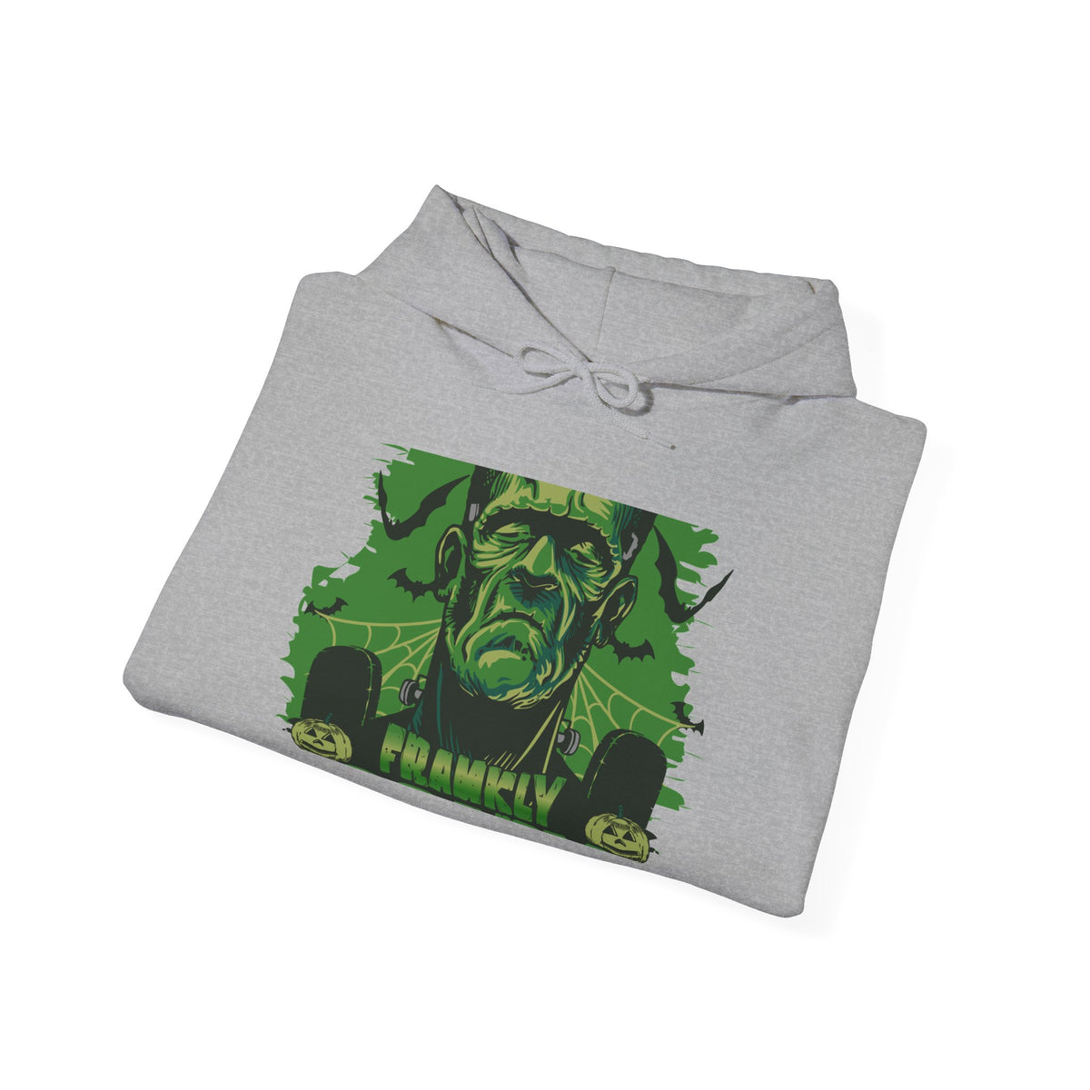 Frankenstein Monster Hoodie — Vintage Green 'FRANKLY' Horror Graphic Sweatshirt