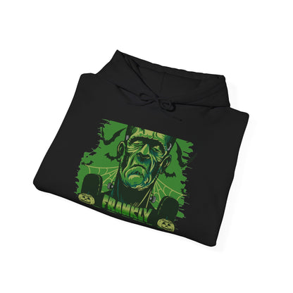 Frankenstein Monster Hoodie — Vintage Green 'FRANKLY' Horror Graphic Sweatshirt