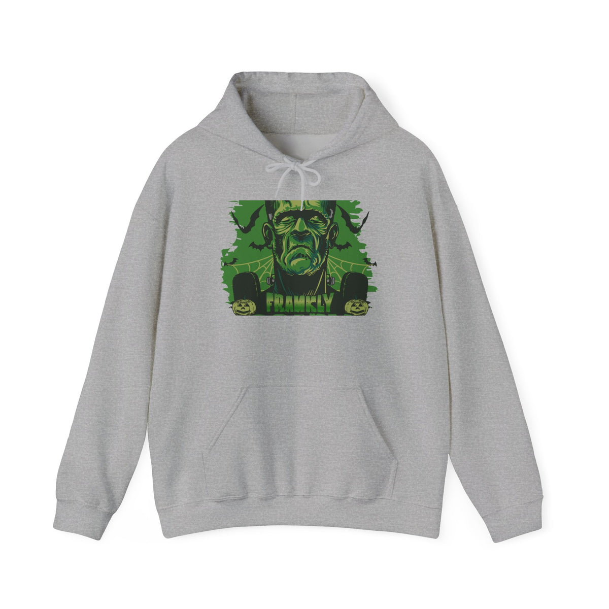 Frankenstein Monster Hoodie — Vintage Green 'FRANKLY' Horror Graphic Sweatshirt