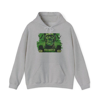 Frankenstein Monster Hoodie — Vintage Green 'FRANKLY' Horror Graphic Sweatshirt