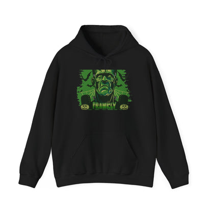 Frankenstein Monster Hoodie — Vintage Green 'FRANKLY' Horror Graphic Sweatshirt