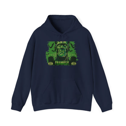 Frankenstein Monster Hoodie — Vintage Green 'FRANKLY' Horror Graphic Sweatshirt
