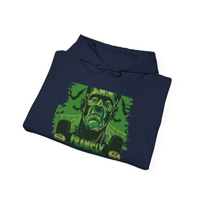 Frankenstein Monster Hoodie — Vintage Green 'FRANKLY' Horror Graphic Sweatshirt