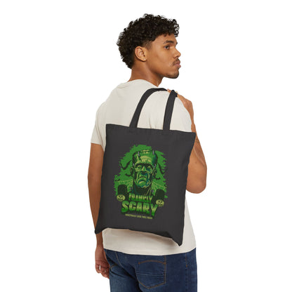 Scary Frankenstein Tote Bag — Vintage Monster Halloween Canvas Tote