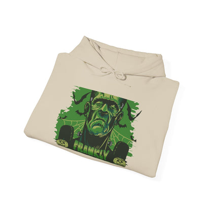 Frankenstein Monster Hoodie — Vintage Green 'FRANKLY' Horror Graphic Sweatshirt